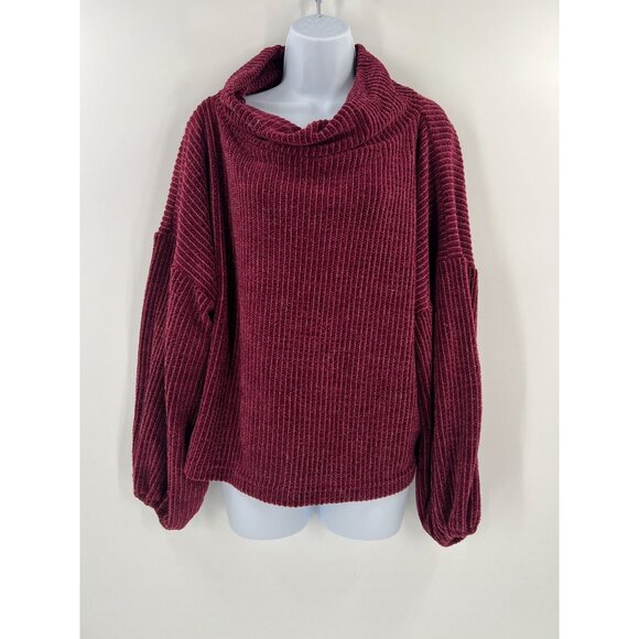 Ivy‎ Jane M/L Burgundy Chenille Cowl Neck Sweater - Picture 7 of 7
